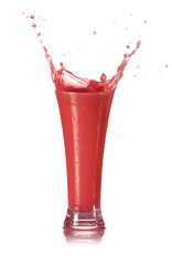 Fresh Red Juice Splash in A Glass