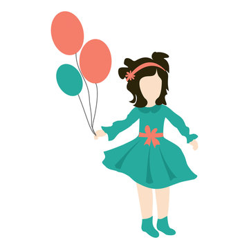 little girl with balloons