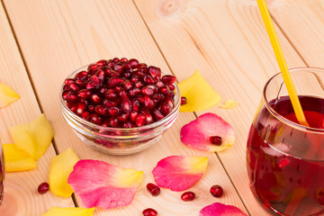 Pitcher of pomegranate juice