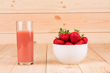 glass of strawberry smoothie