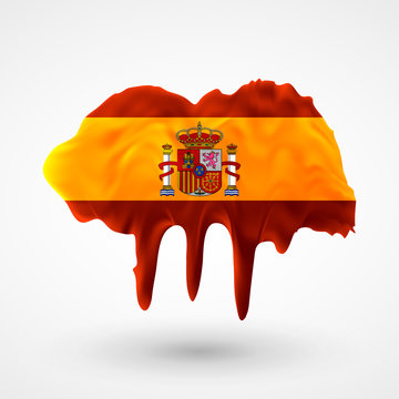Flag of Spain painted colors