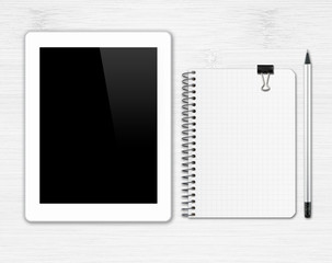 Workplace with digital tablet