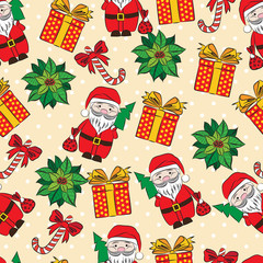 Vector seamless background, Christmas and New Year's decorative