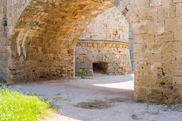 Fototapeta na wymiar Ancient arc inside Rhodes old town, Greece