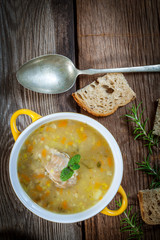 Soup with buck.