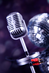 Fototapeta na wymiar professional silver microphone