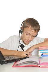 Teenage boy with laptop