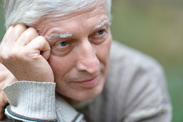 Senior man thinking