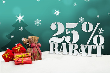 Christmas gifts 25 percent Rabatt Discount
