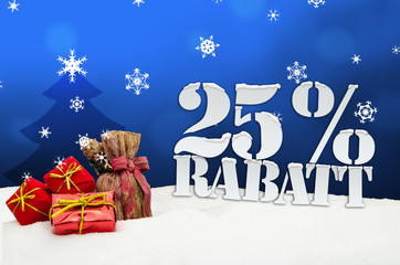 Christmas gifts 25 percent Rabatt Discount