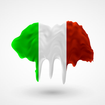 Flag of Italy painted colors