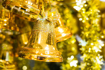 Jingle bells on a gold background