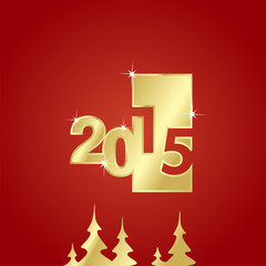 2015 gold 3d plate red background vector