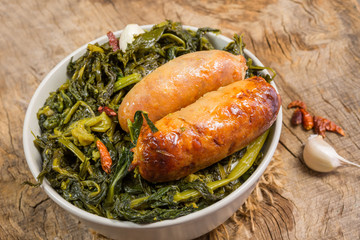 salsicce e  friarielli- sausages and fried broccoli