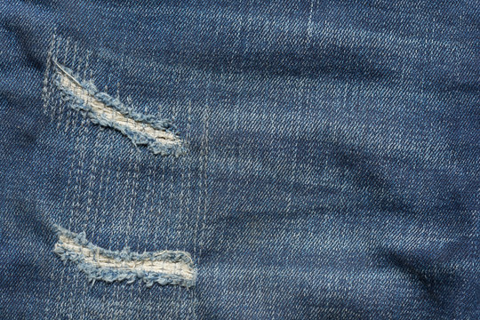 denim jeans blue old torn with fashion design