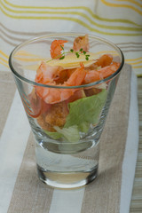 Caesar salad with shrimps