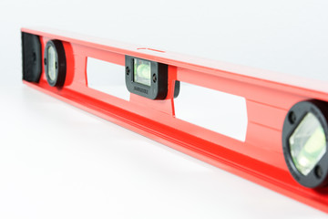 Red spirit level isolated
