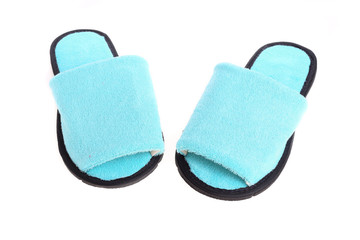 blue slippers footwear isolated on white background