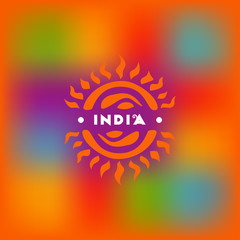 Blurred background and symbolic of the sun in the Indian style