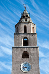 Fototapeta na wymiar Bell tower cathedral Montecorvino Pugliano