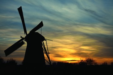 The World Heritage Kinderdijk Windmill in the Netherlands