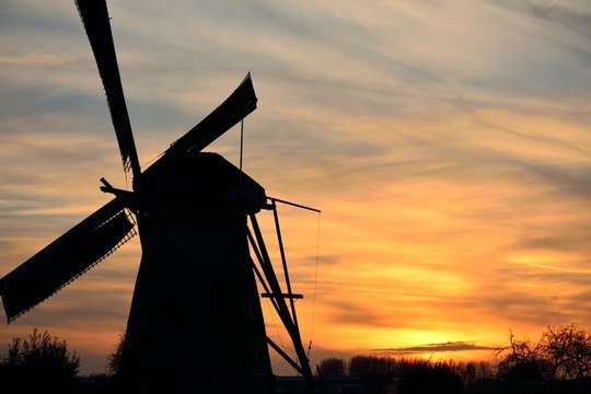 The World Heritage Kinderdijk Windmill in the Netherlands