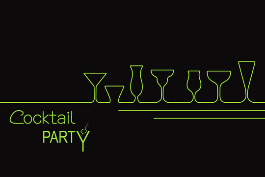 Design for cocktail party invitation or bar menu