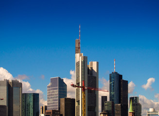 Obraz premium Skyline of business buildings in Frankfurt, Germany