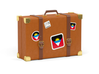 Suitcase with flag of antigua and barbuda