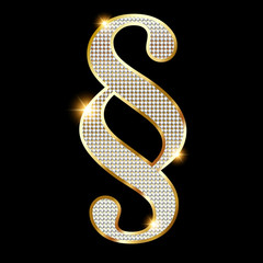 Naklejka premium Paragraf Gold Diamanten schwarz