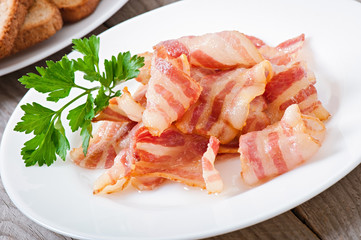 hot fried bacon