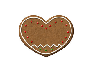 Gingerbread Heart Christmas Cookie