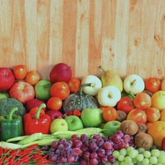 Naklejka na ściany i meble Fruits and vegetables organics