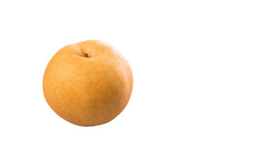 Nashi pear fruit over white background