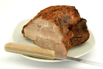 roast pork on a plate