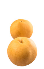 Nashi pear fruit over white background