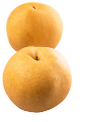 Nashi pear fruit over white background
