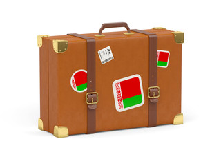 Suitcase with flag of belarus