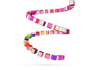 Large spiral with cubes. Raster.