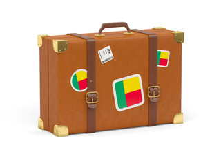 Suitcase with flag of benin