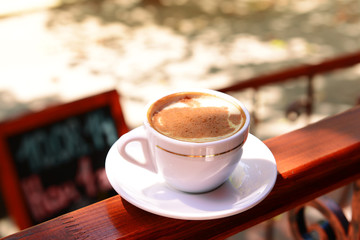 Cup of coffee close up