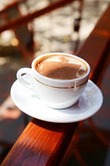 Cup of coffee close up
