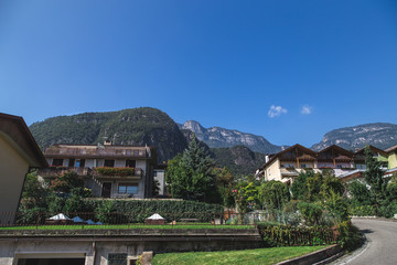 Fototapeta na wymiar Mountain village in Dolomite