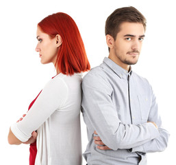 Loving couple isolated on white