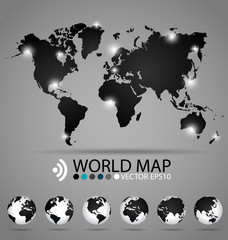 Modern world map design, vector illustration.