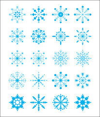 Vector Set of various snowflakes