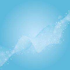 Vector winter background with snowflakes and swoosh