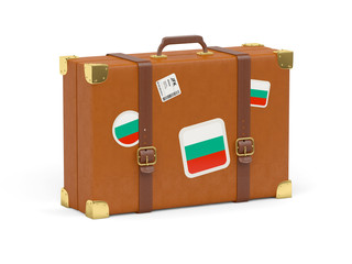 Suitcase with flag of bulgaria
