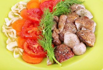 Braised wild mushrooms with vegetables and spices