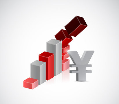 falling yen prices illustration design
